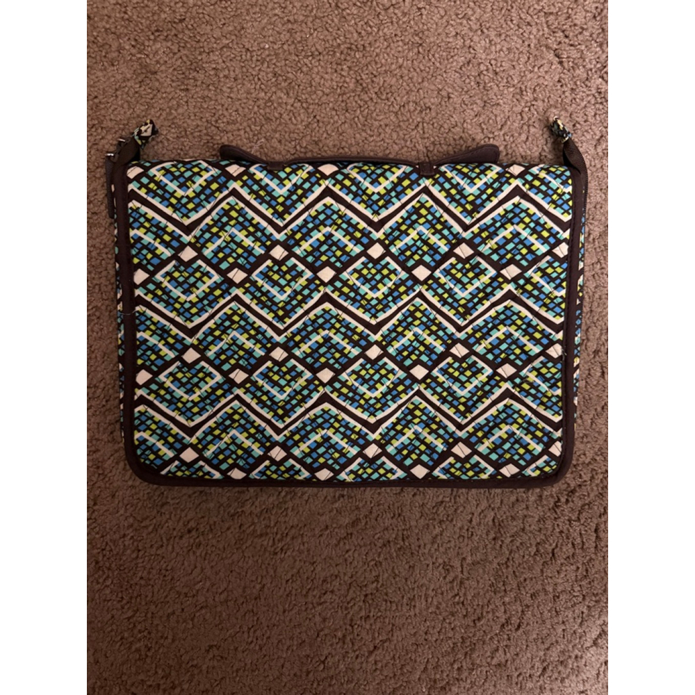Women's Vera Bradley Cosmetic/Travel Bag One Size Brown Blue - Picture 3 of 4
